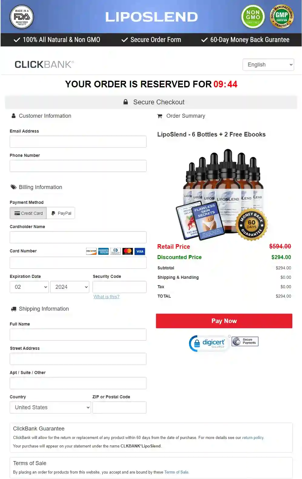 liposlend buy page